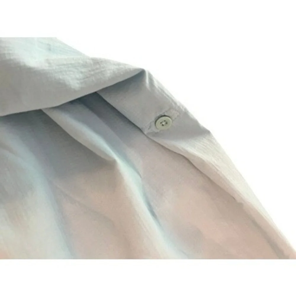 The North Face Mens Light Blue Nylon Hiking Fishing‎ Long Sleeve Shirt Size M